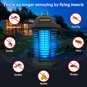 GOOTOP mosquito zapper with 3-prong plug, ideal for decks and porches