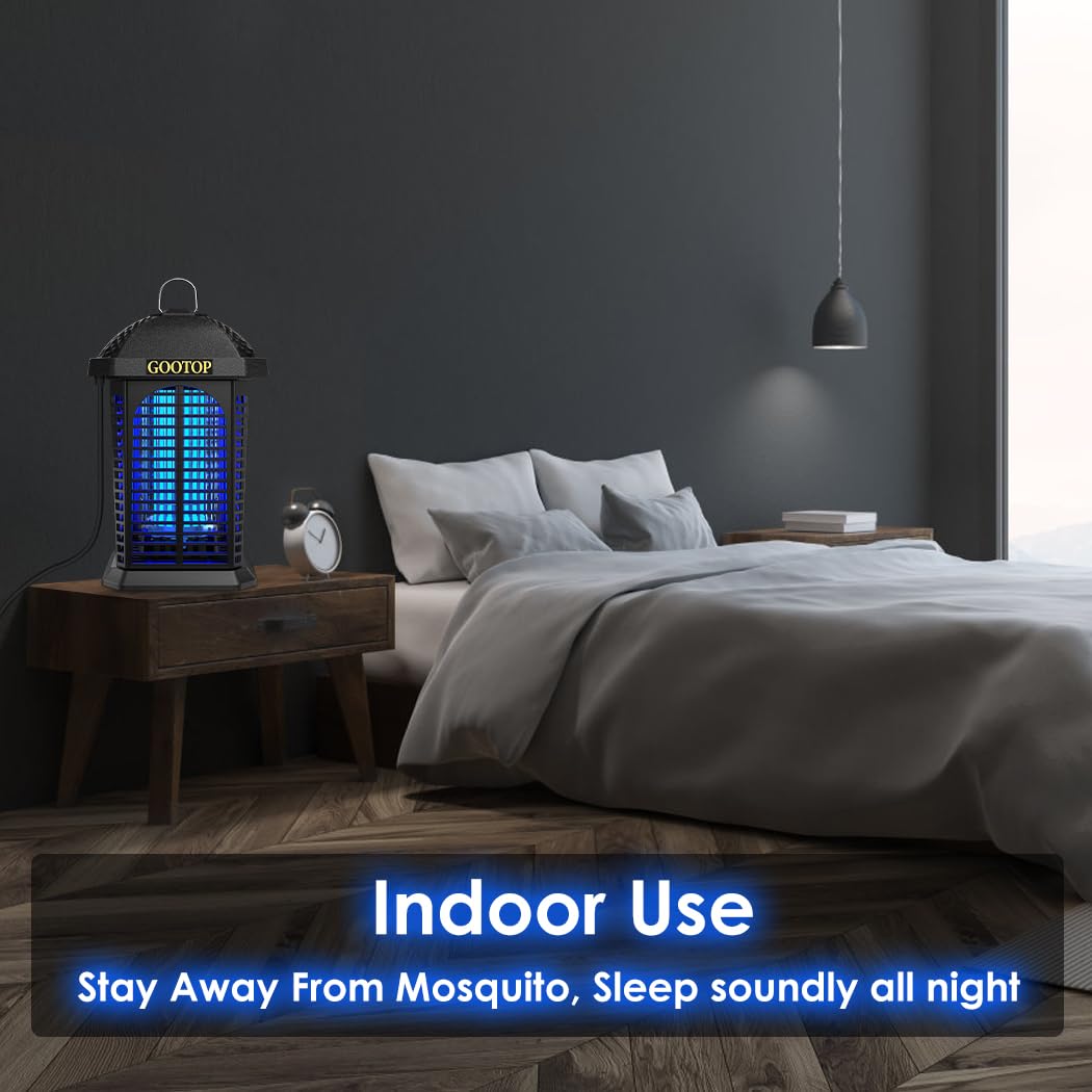 GOOTOP outdoor zapper assembly highlights quick setup and plug-in use.
