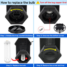 GOOTOP X3 bug zapper bulb 4-pin base, quick swap