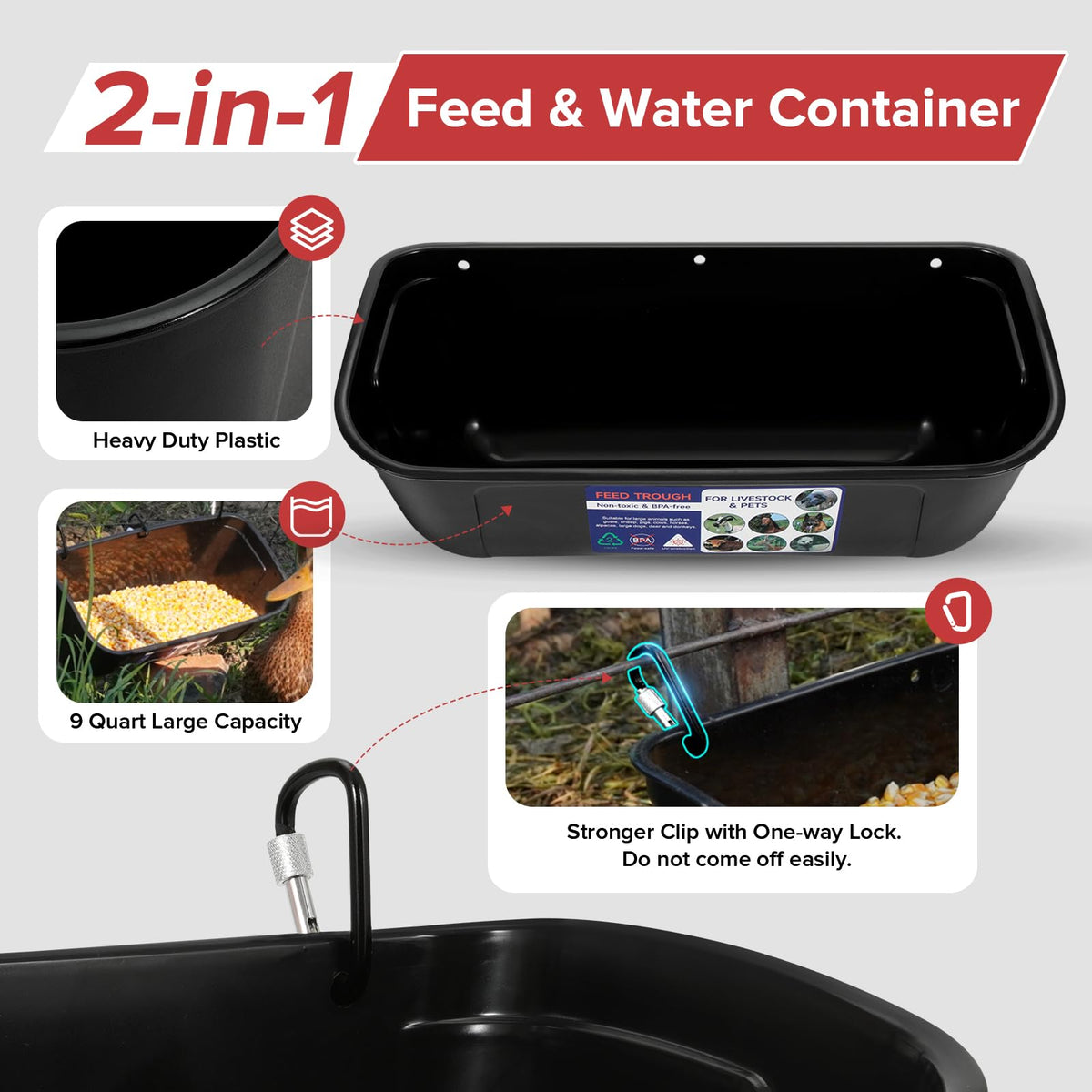 Goovilla 9 quart feeder full view showing group feeding capacity