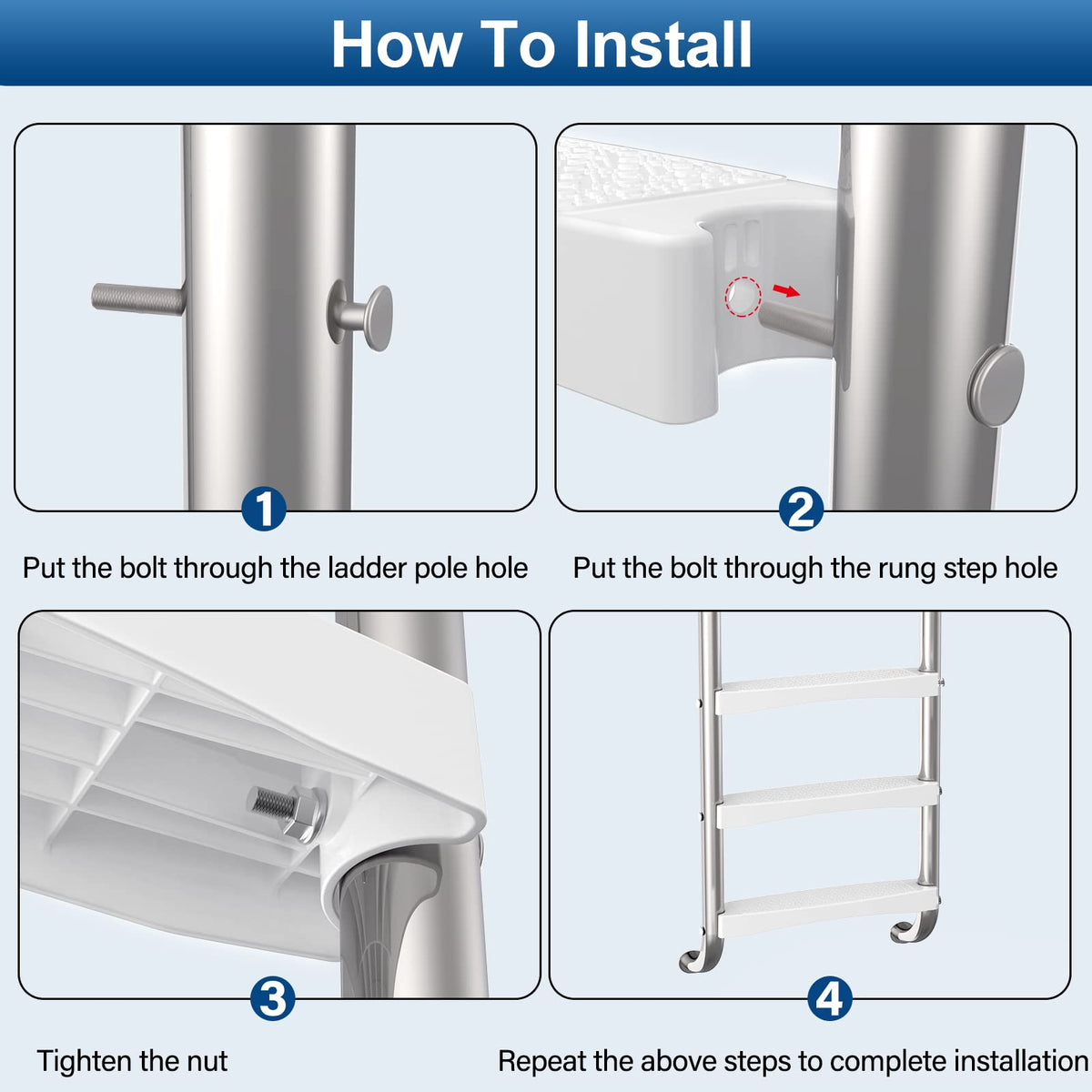 Goovilla easy installation and portable design for pool ladder steps
