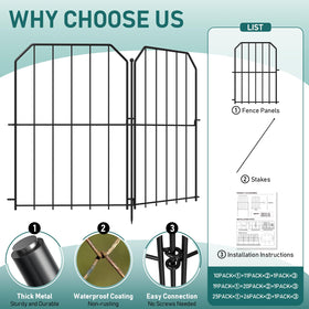 Goovilla fence finish with sleek black glossy coating resists weathering.