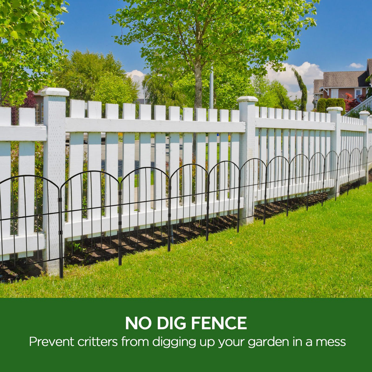Goovilla garden fence with black gloss exterior for curb appeal.