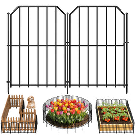 Goovilla garden fence panel close-up highlighting sturdy metal construction.
