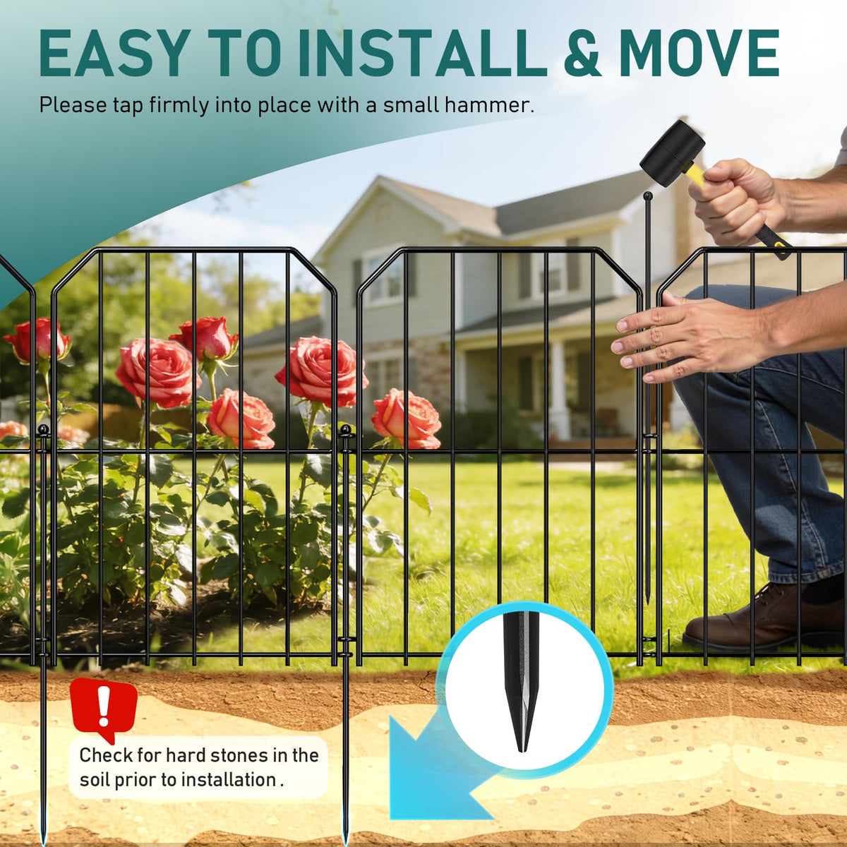 Goovilla fence used as pet barrier in a yard setting.