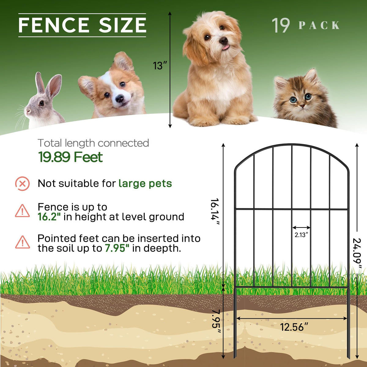 Goovilla garden fence borders a pond area for safety.