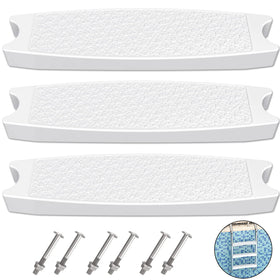 Goovilla pool ladder steps 3-pack viewed in white, highlighting durable construction and fit