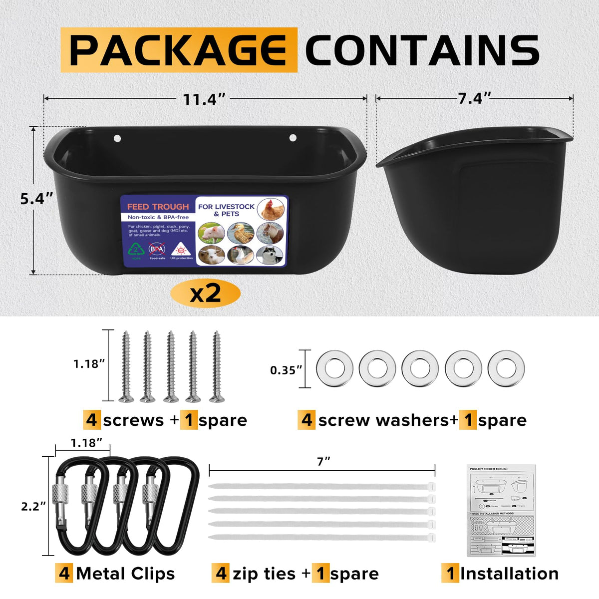Goovilla BPA-free poultry trough keeps feed safe for chickens and other livestock