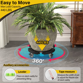 Goovilla wheeled plant stand with caster wheels enables smooth movement