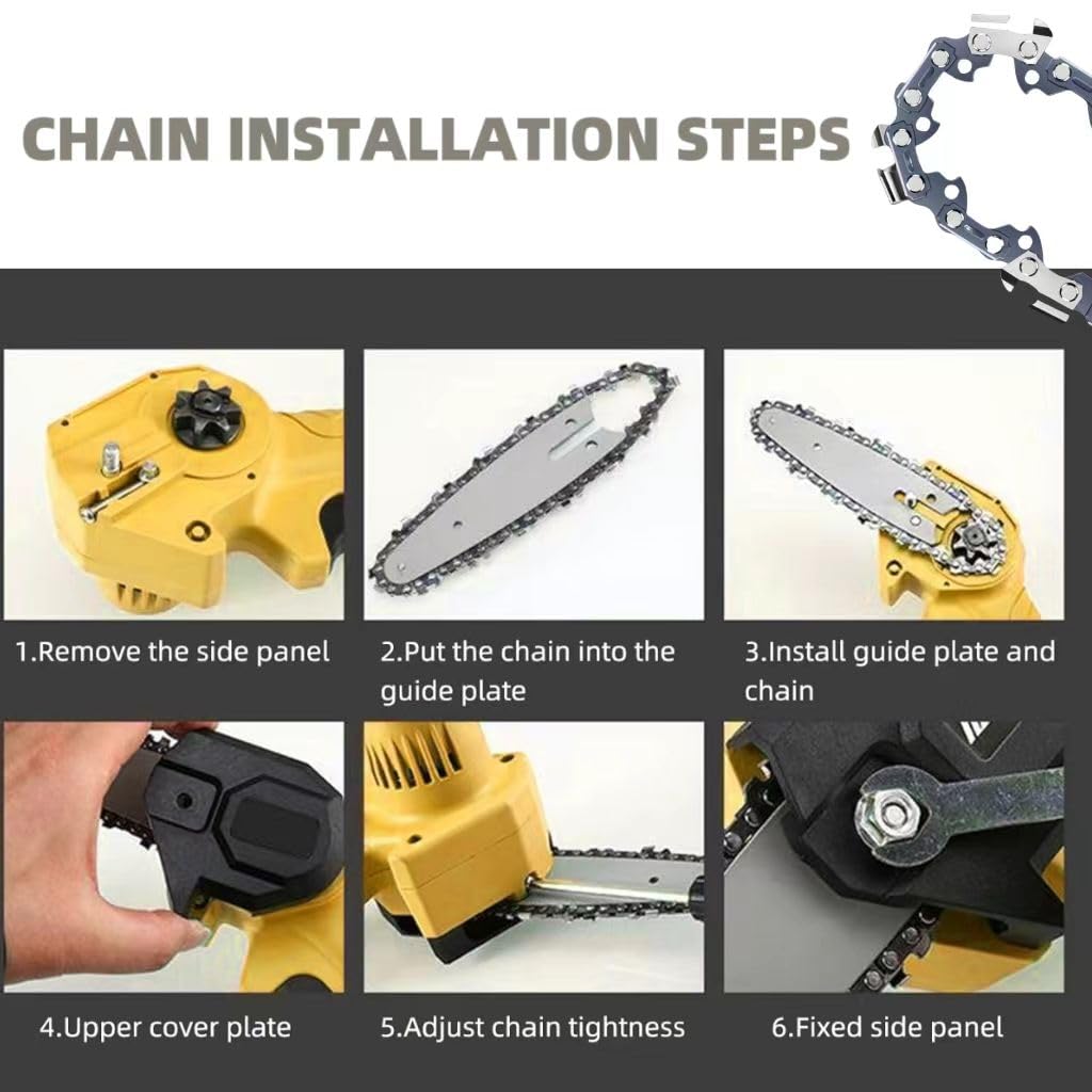 Gopbod chain with pointed teeth for efficient wood cutting.