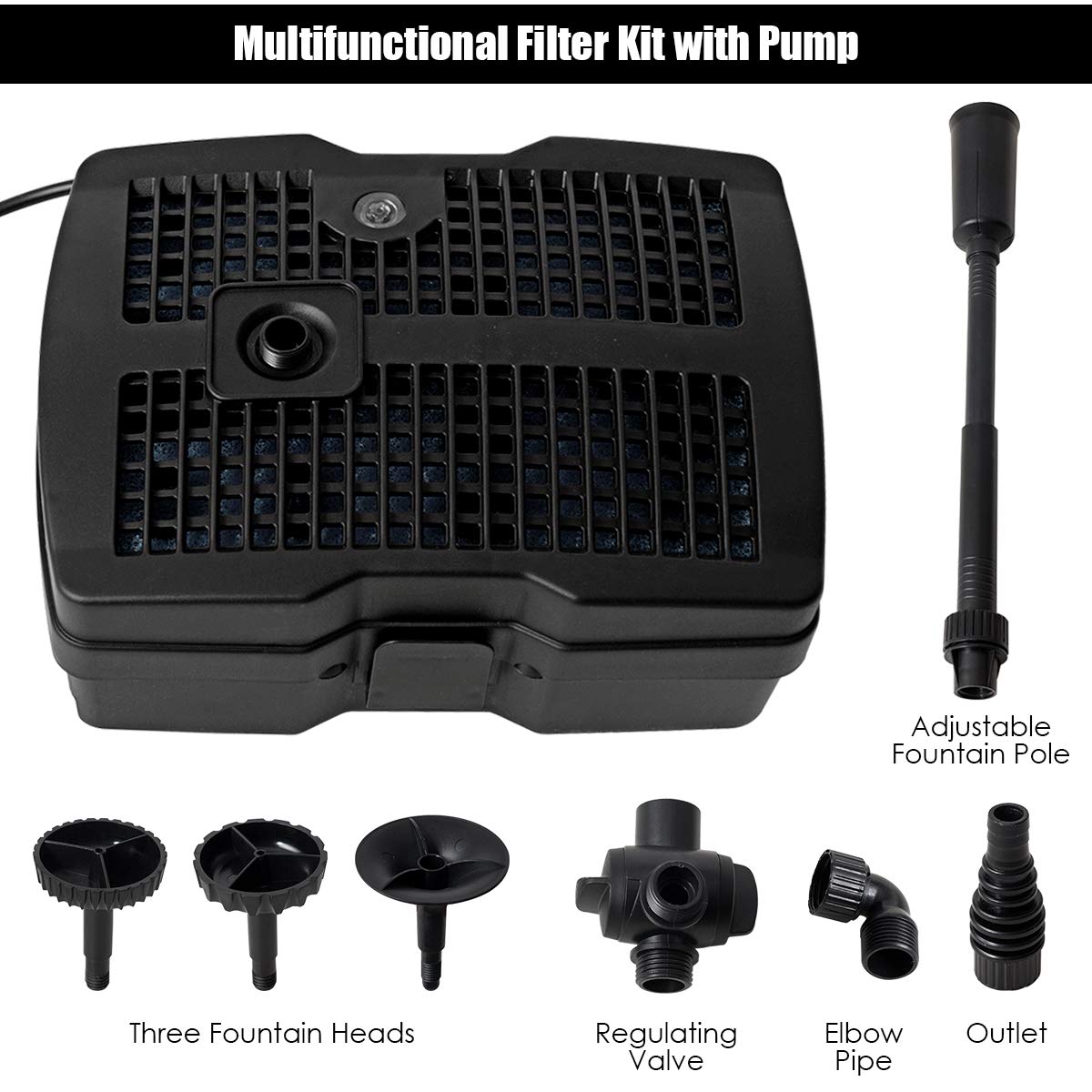 Goplus adjustable fountain pole with tilt for customization