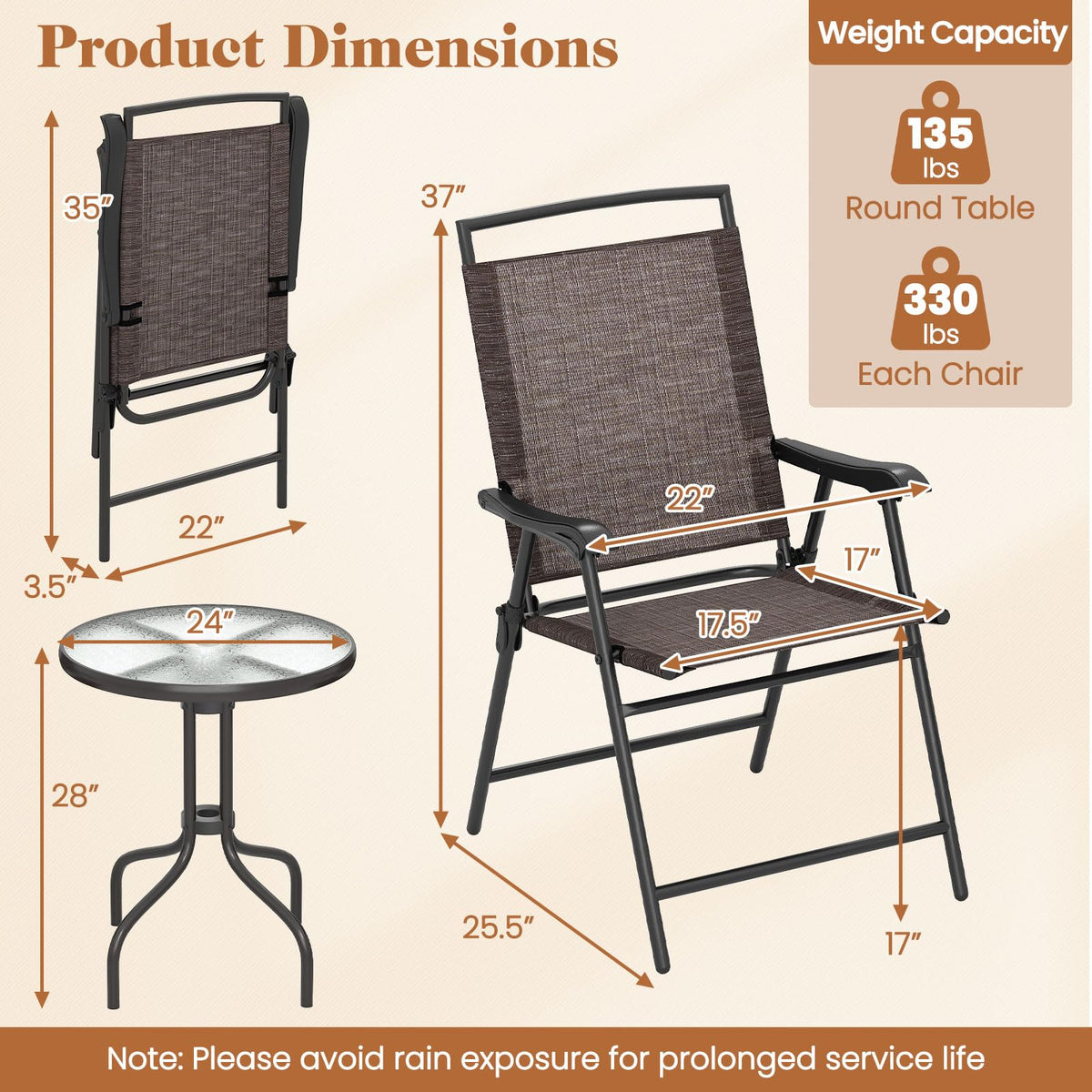 Goplus outdoor dining set suited for patios, porches, gardens