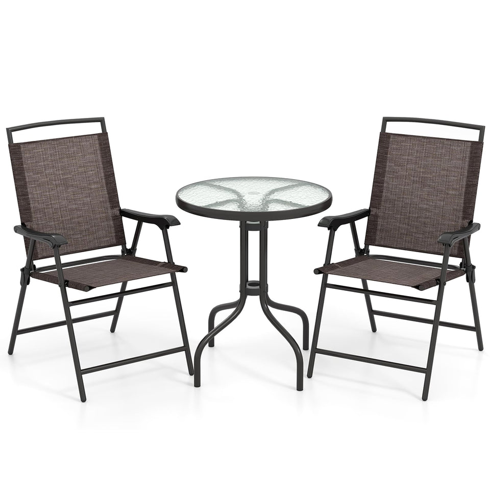 Goplus patio bistro set with round-table for cozy outdoor meals