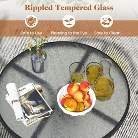 Goplus tempered glass table top with ripples for durability and style