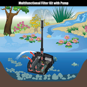 Goplus three-nozzles fountain set for varied water displays