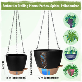Goproauto hanging planter with rust-proof chain hangers for outdoors