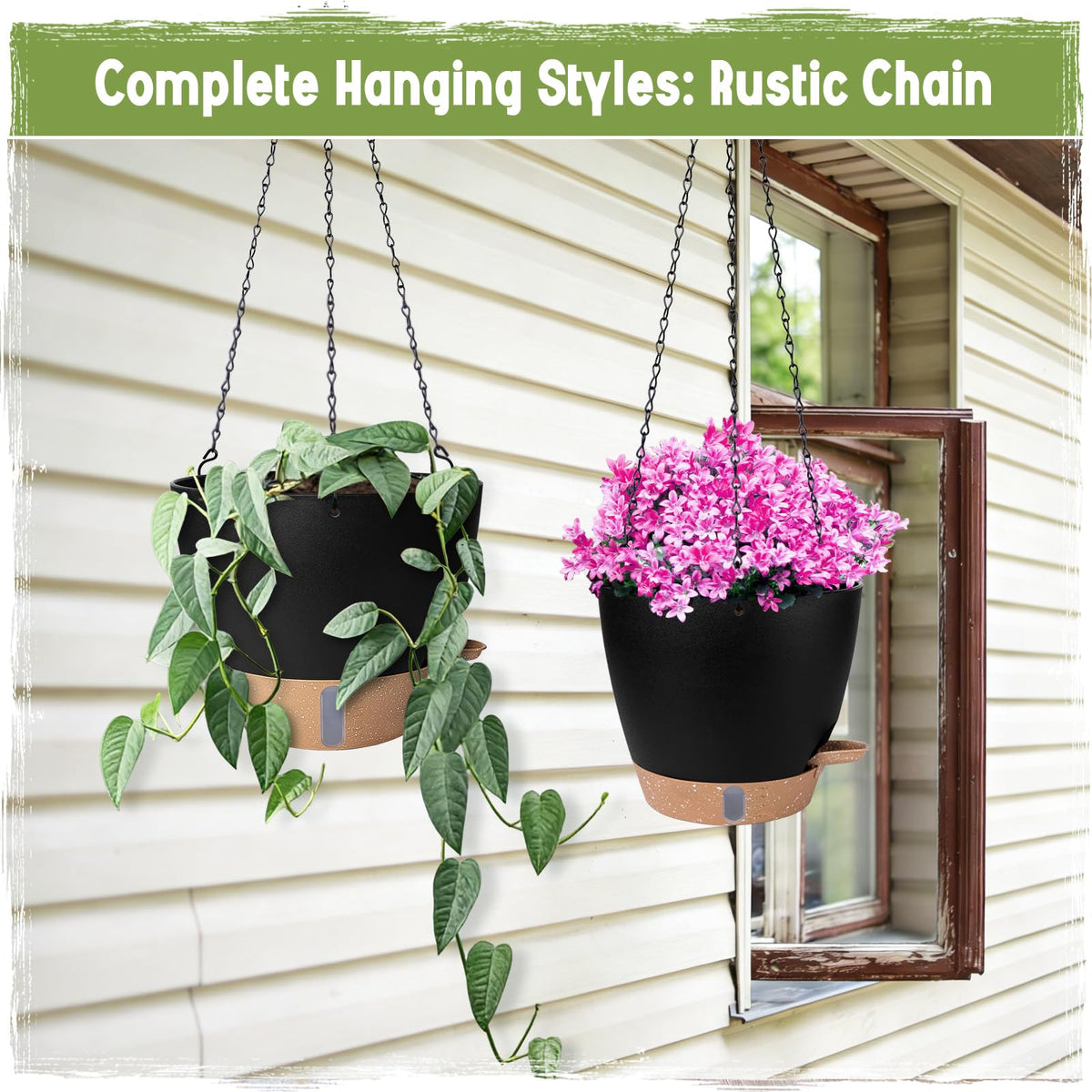 Goproauto 2-pack hanging planters for versatile display