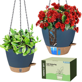 Goproauto self-watering planter shows water level in the window for precise care.
