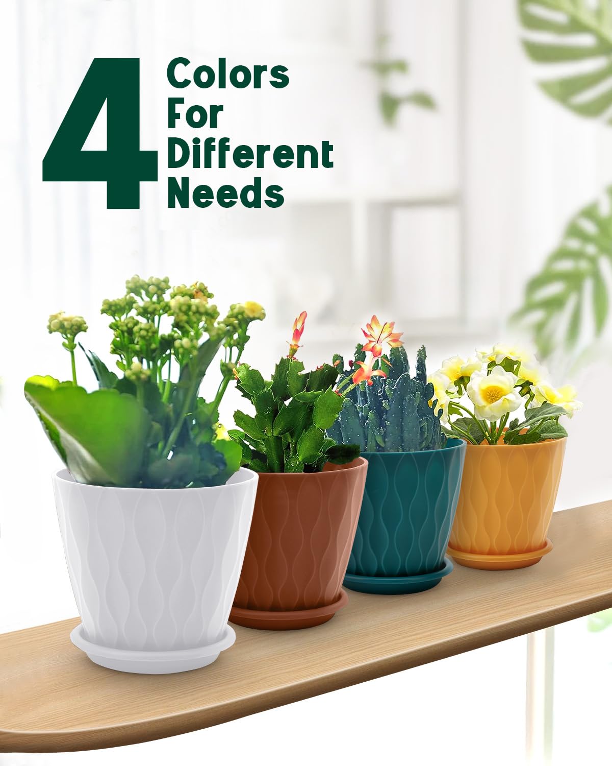 Goproauto spring-color planter set helps create a vibrant plant display.