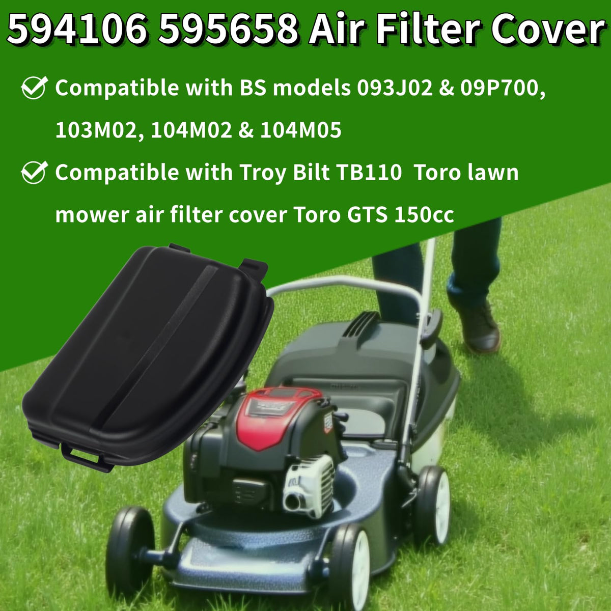 Gopupu TB110 lawn mower fit close-up demonstrates easy mounting
