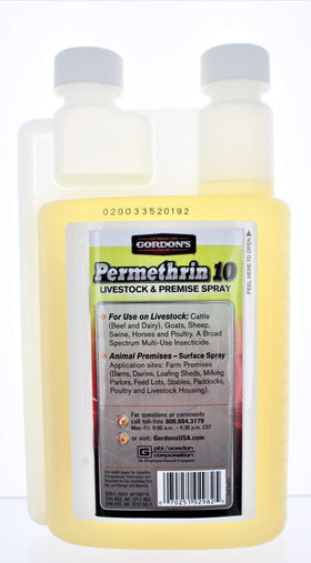GORDON'S Permethrin 10 applied to cattle for broad-spectrum pest control