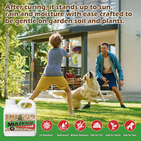 GoRezn Mulch Glue provides stability for over two years against wind and rain