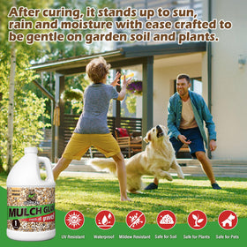 GoRezn Mulch Glue outdoor-hardy bond withstands weather and seasonal changes.