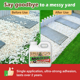 GoRezn Mulch Glue spray application enables even coverage on garden paths