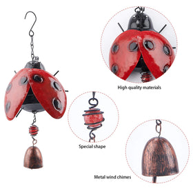 GORGECRAFT Iron wind chime with painted glass beads adds decorative sound.