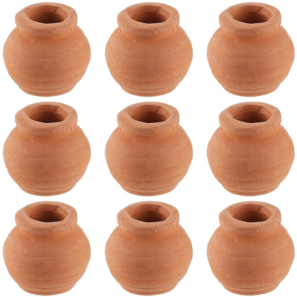 GORGECRAFT miniature clay pots in a 10-pack for tiny garden displays.