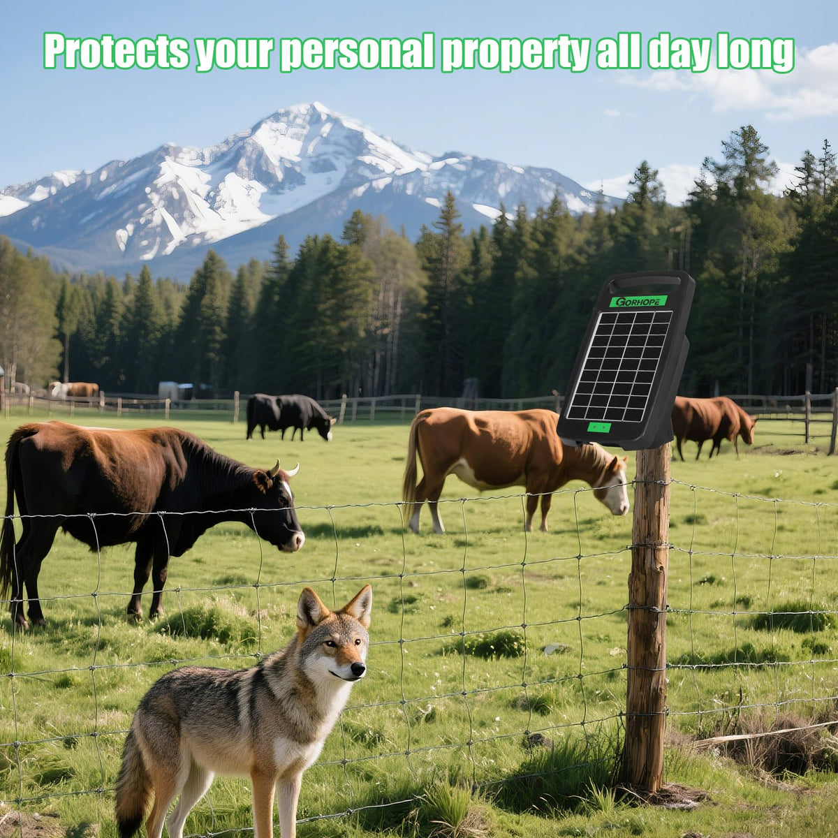 Gorhope high voltage output range 5700–10200V for predator deterrence.