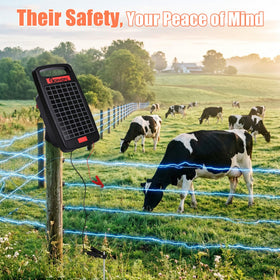Gorhope compact portable fence energizer ready for quick relocation.