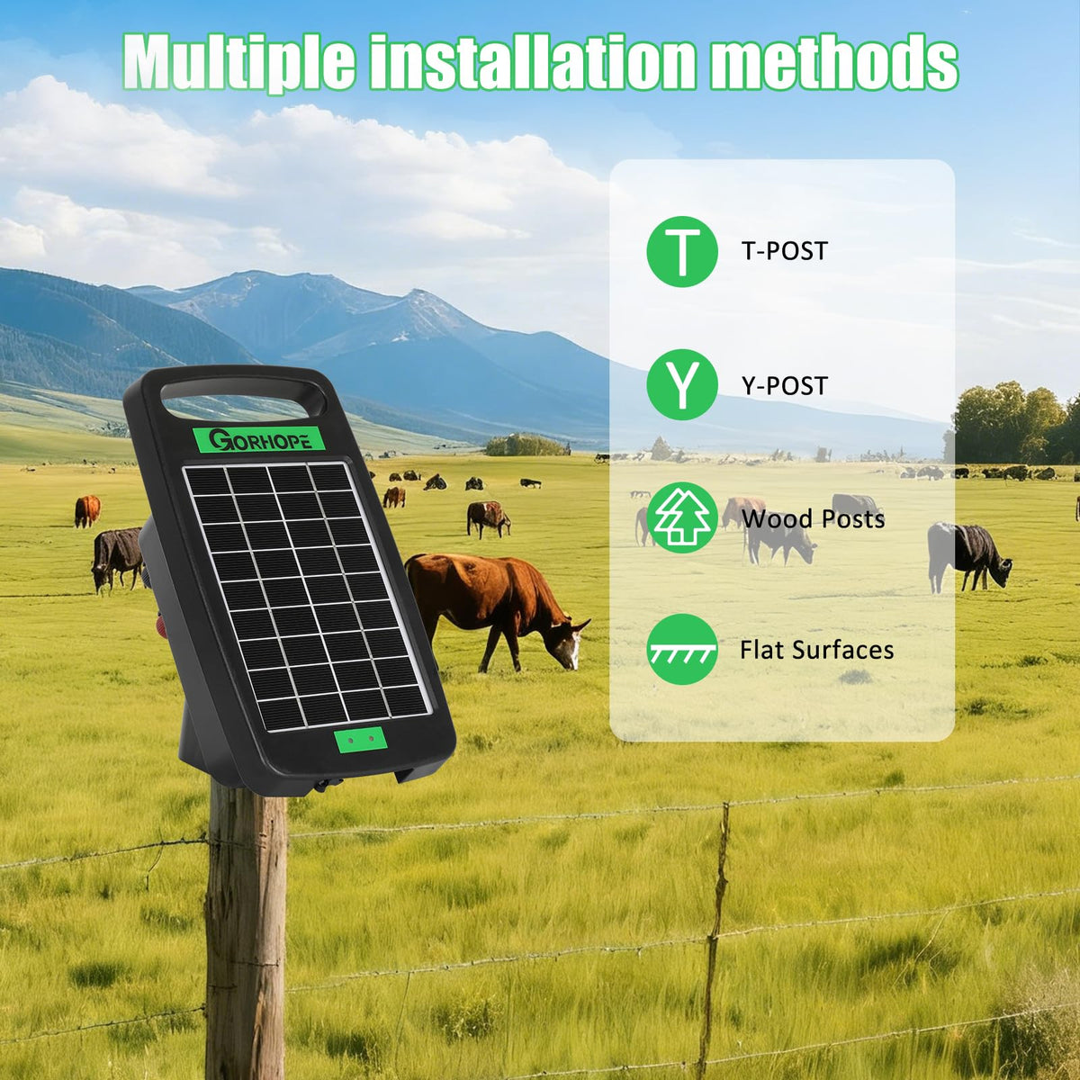 Gorhope waterproof and snow resistant enclosure protecting the charger outdoors.