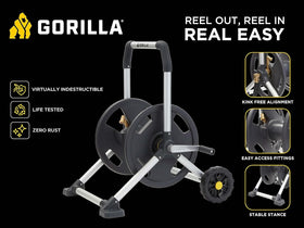 Gorilla Carts 200ft hose load showcases 200 ft capacity at a glance