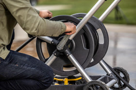 Gorilla Carts anodized aluminum frame resists rust and weather.