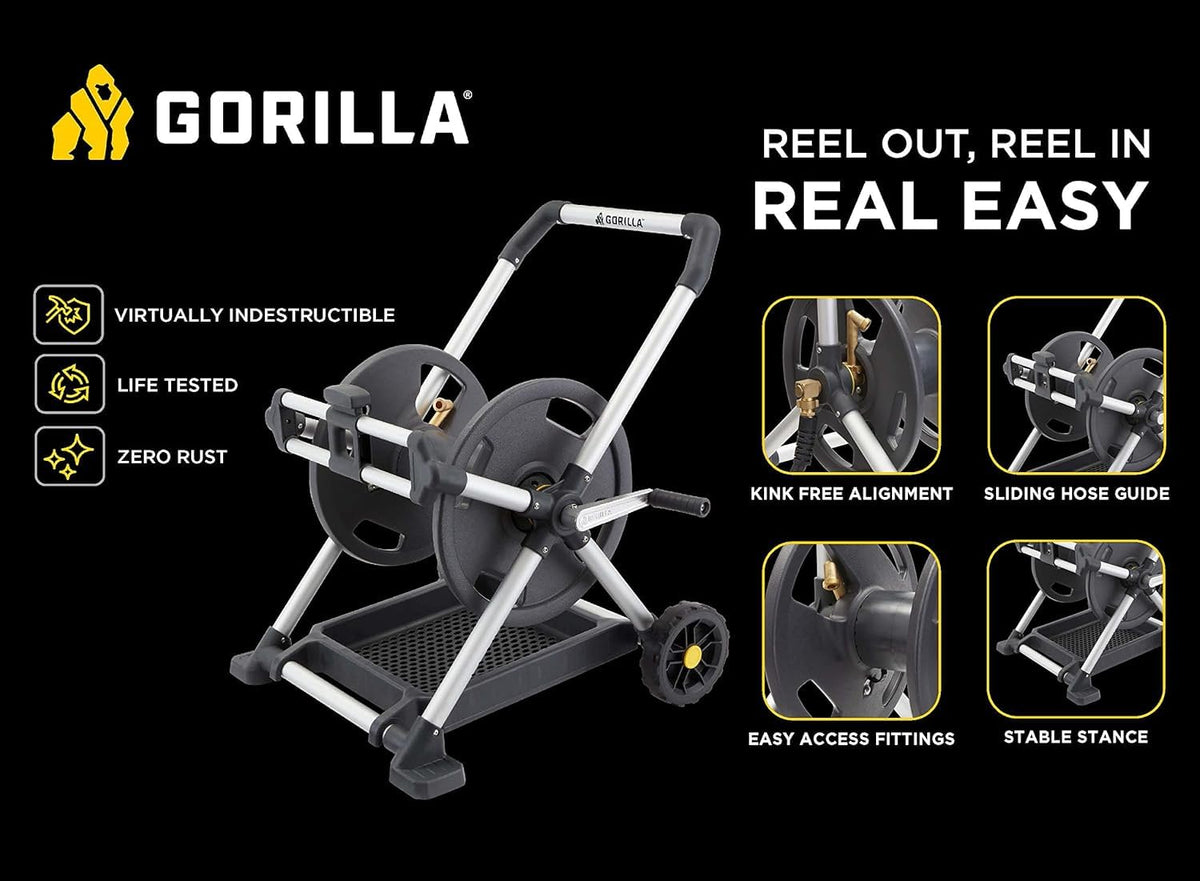 Gorilla Carts removable accessory tray keeps nozzles handy.
