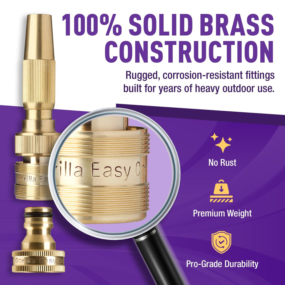 Gorilla Easy Connect nozzle offers mist to jet spray versatility.