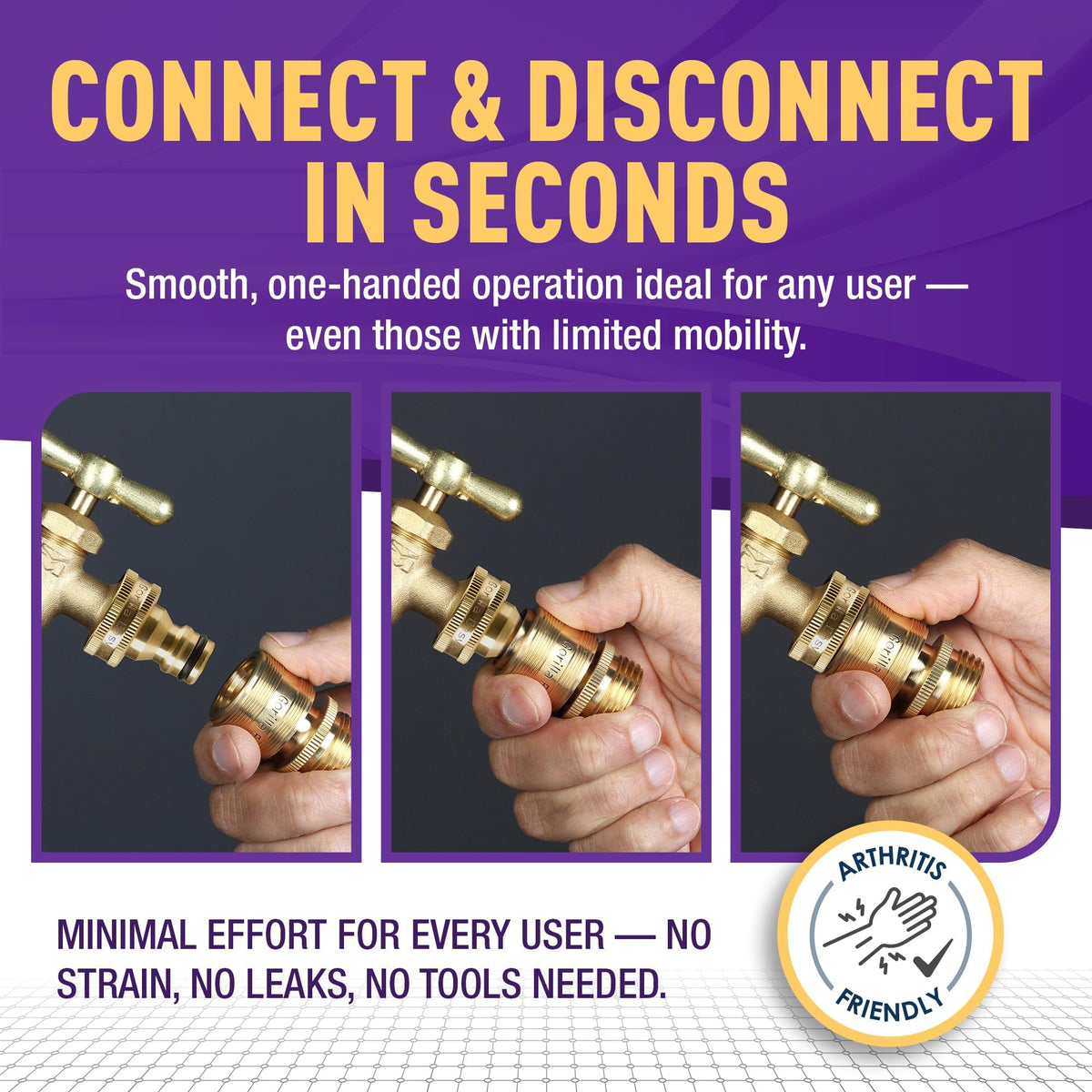 Gorilla Easy Connect one-handed operation simplifies connections.