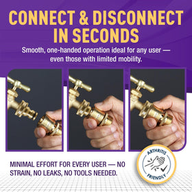 Gorilla Easy Connect one-handed operation simplifies connections.