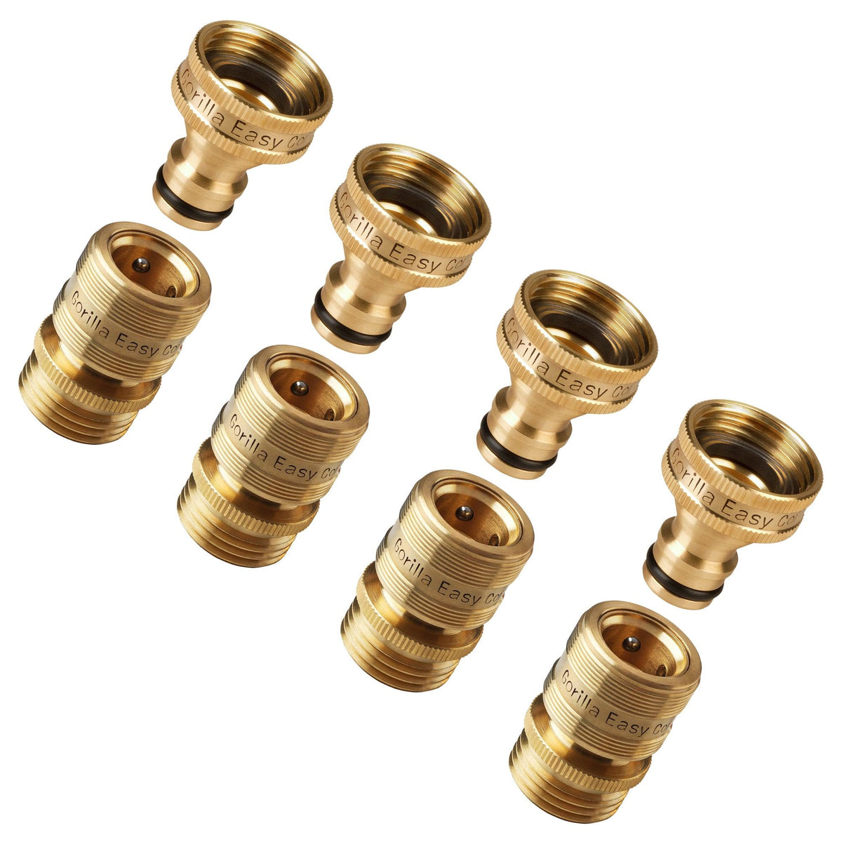 Gorilla Easy Connect quick connect brass fittings for fast, secure garden hose setup