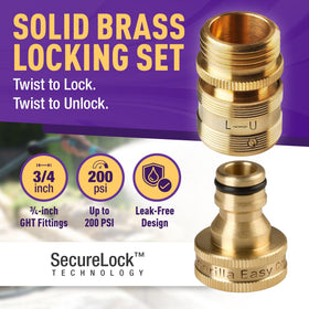 GORILLA EASY CONNECT solid brass GHT fittings deliver durable, leak-proof performance.