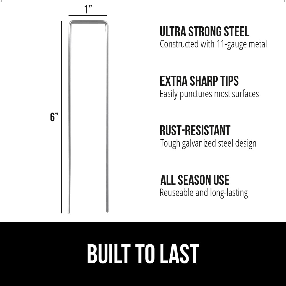 GORILLA GRIP 11-gauge galvanized steel stakes for heavy-duty landscaping support