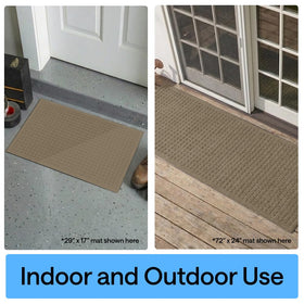 GORILLA GRIP deep grooves scrape dirt from shoes at doorstep.