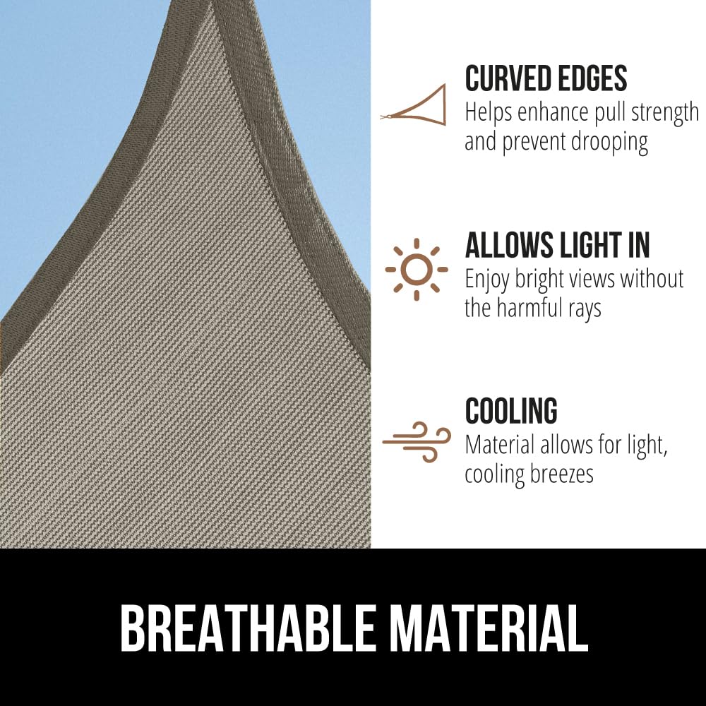 Gorilla Grip curved edge design reduces sag and maintains taut shade.
