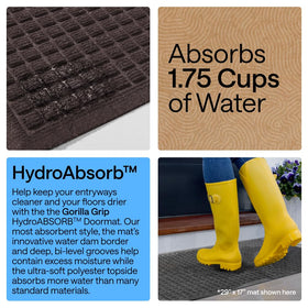 GORILLA GRIP front door mat features deep grooves that lift dirt.
