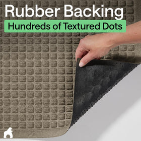 GORILLA GRIP door mat features a low-profile design for easy passage.