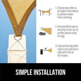GORILLA GRIP 13 ft rope included for quick, secure shade installation