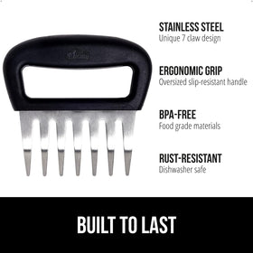 GORILLA GRIP stainless steel claws offer ultra-sharp shredding with minimal passes.