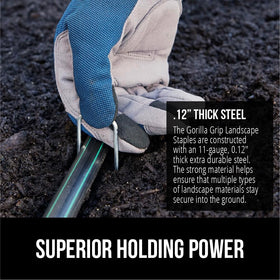 GORILLA GRIP galvanized 11ga stakes resist rust in harsh weather