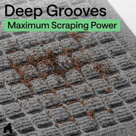 GORILLA GRIP doormat’s deep grooves capture dirt and debris effectively.